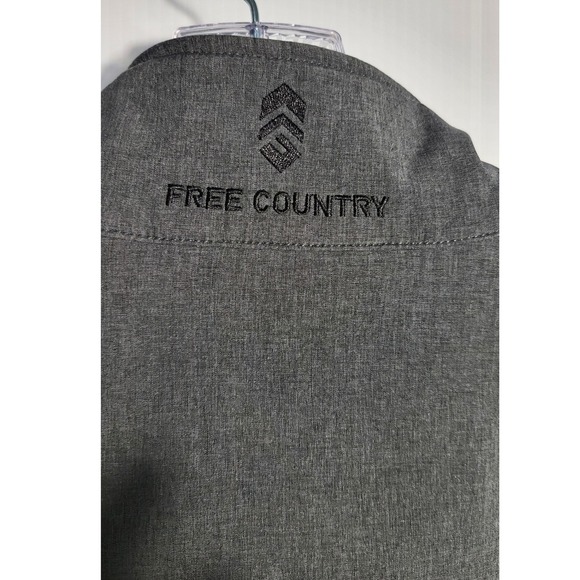 Free Country Mens Charcoal Softshell Jacket Full Zip Pockets Water Resistant M M - Picture 4 of 7